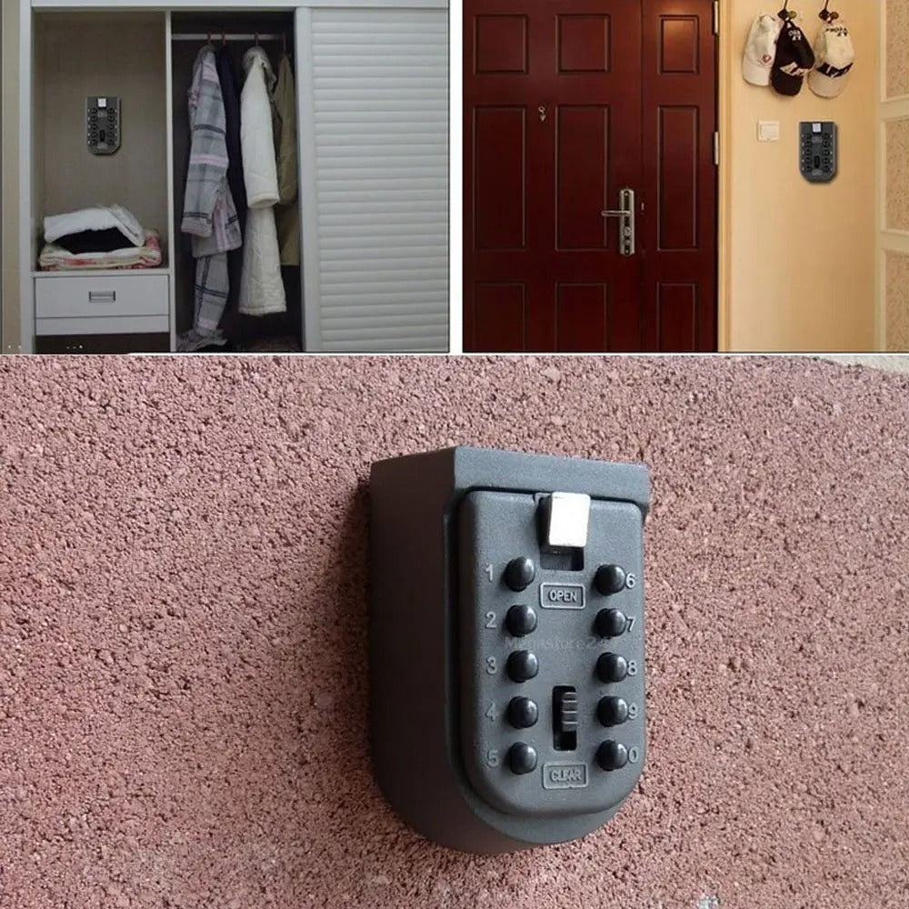 Caja de seguridad para llaves de pared — caja con combinación de 4 dígitos - Desfino