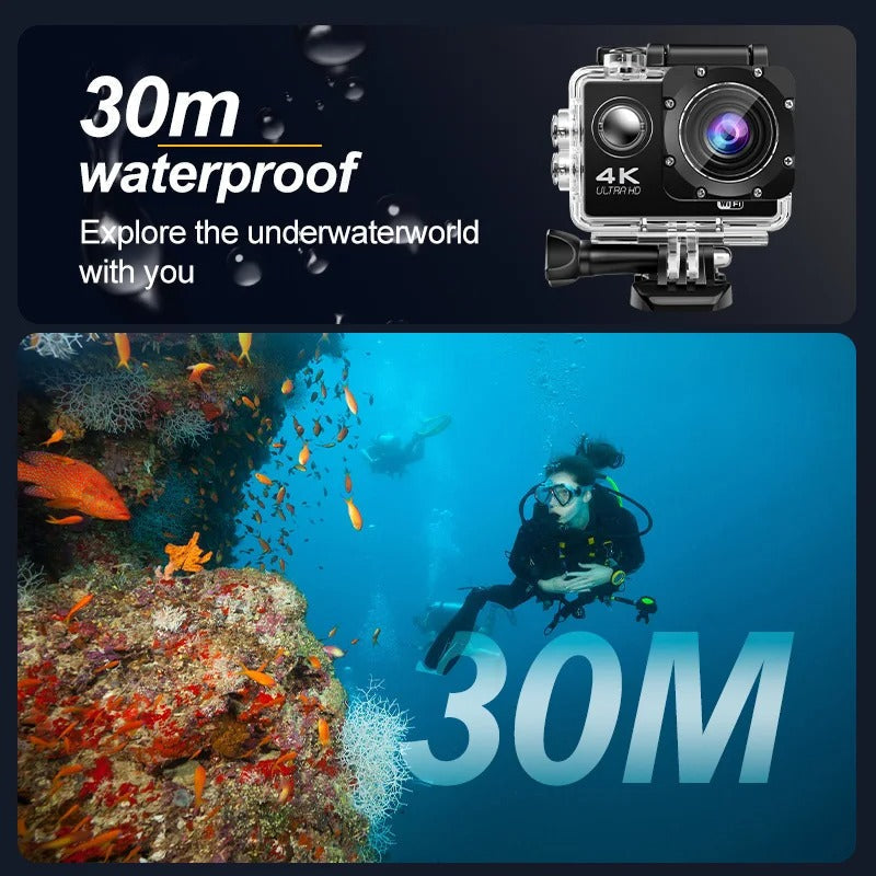 Cameră de acțiune Vexon 4K WiFi impermeabilă — pentru vlogging în aer liber | Desfino