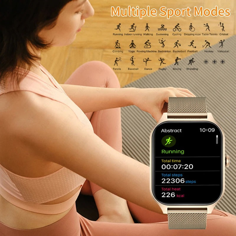 LioraTime Janes-smartwatch — slank, feminin stil, sundhedsovervågning og alarmer - Desfino
