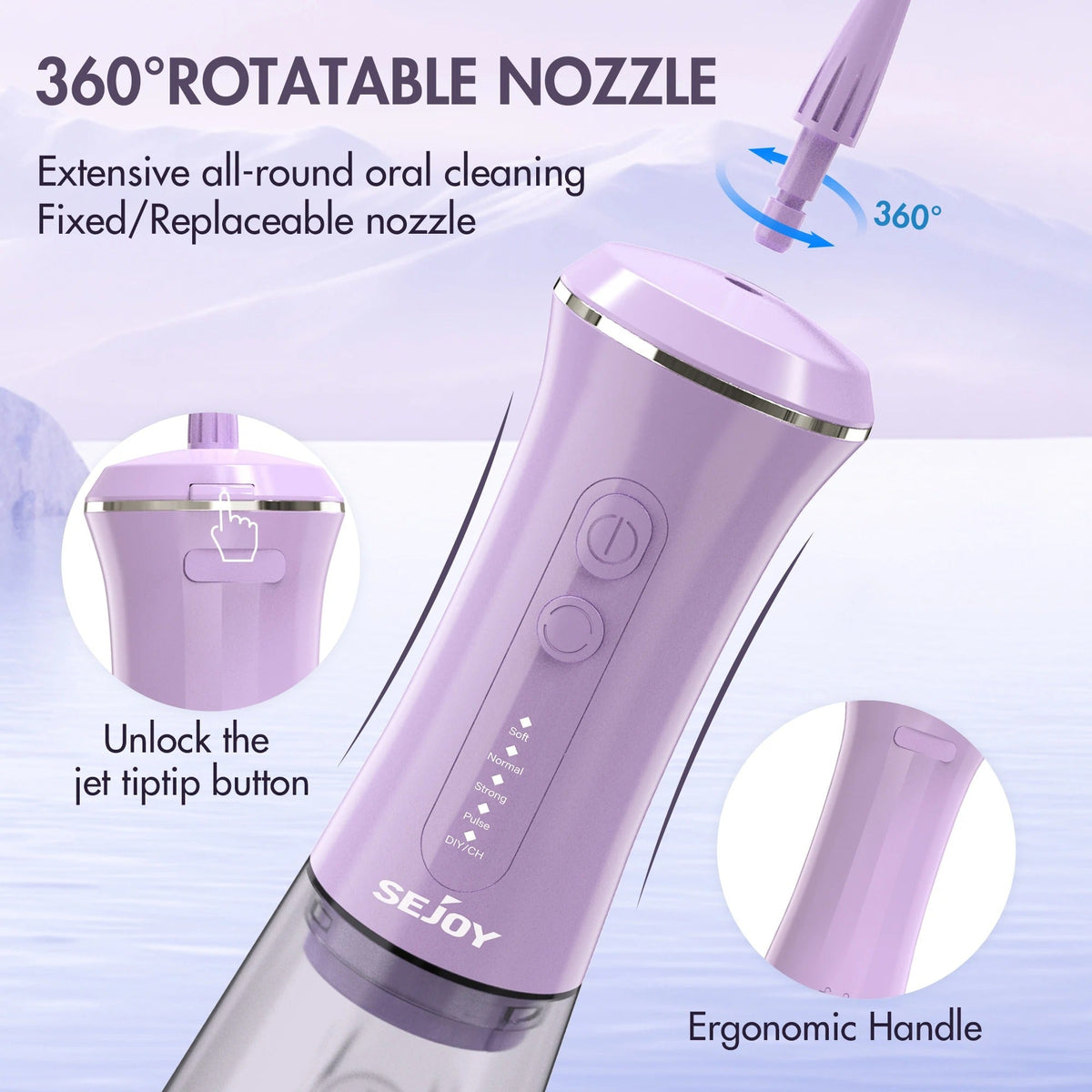 HydraPulse 5-i-1 trådlös vattenflossare Pro — läckagesäker - Desfino