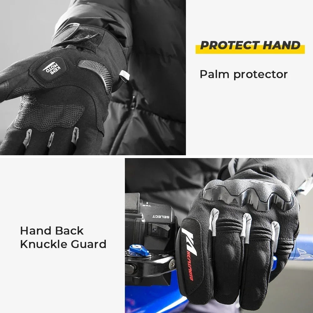 VeloWarm USB-aufladbare beheizte Motorradhandschuhe — 3 Heizstufen - Desfino