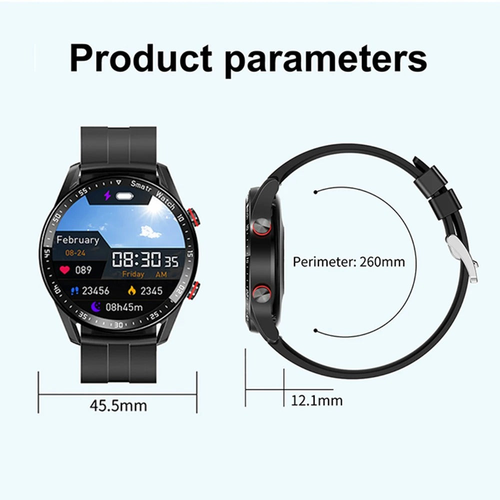 Alera-smartklocka för män — 1,3-tums IPS-skärm, Bluetooth-träningsmätare - Desfino