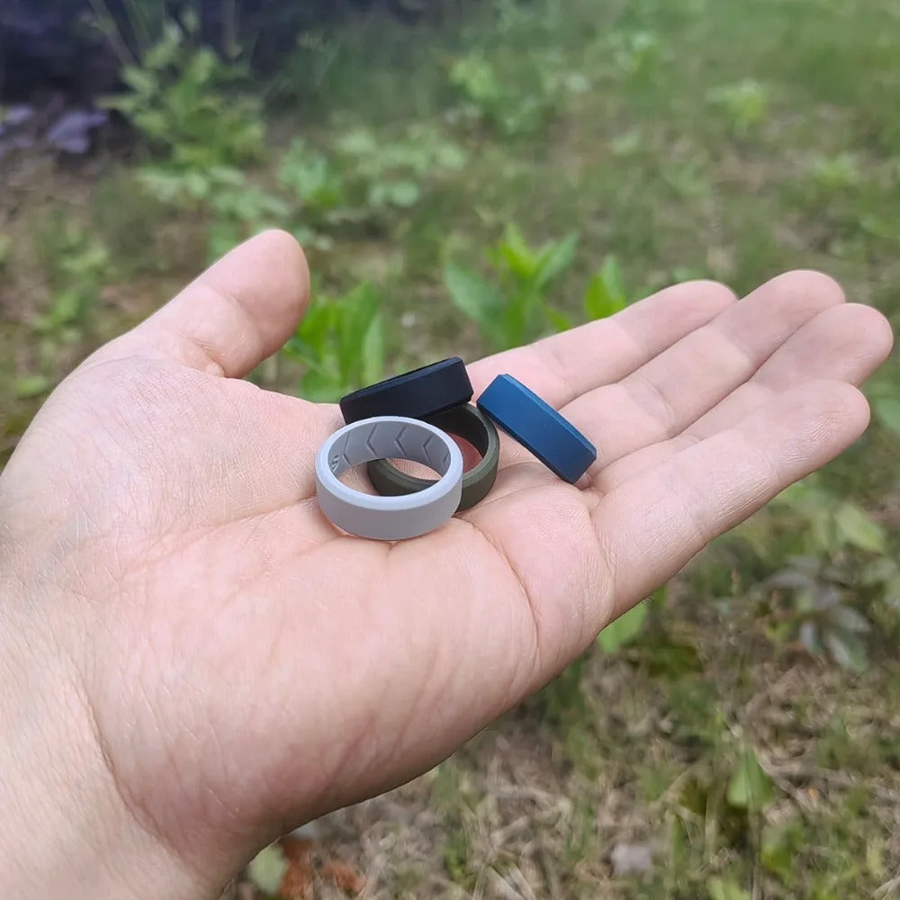 OnyxLoop Silikon-Eheringe, Set mit 4 strapazierfähigen Ringen - Desfino