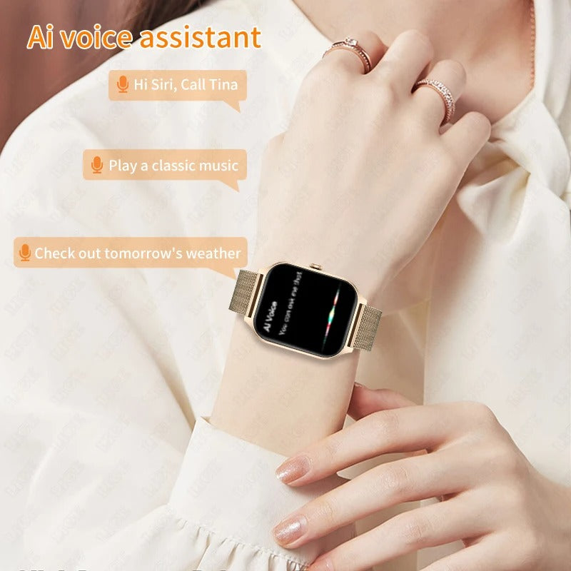 LioraTime Janes-smartwatch — slank, feminin stil, sundhedsovervågning og alarmer - Desfino