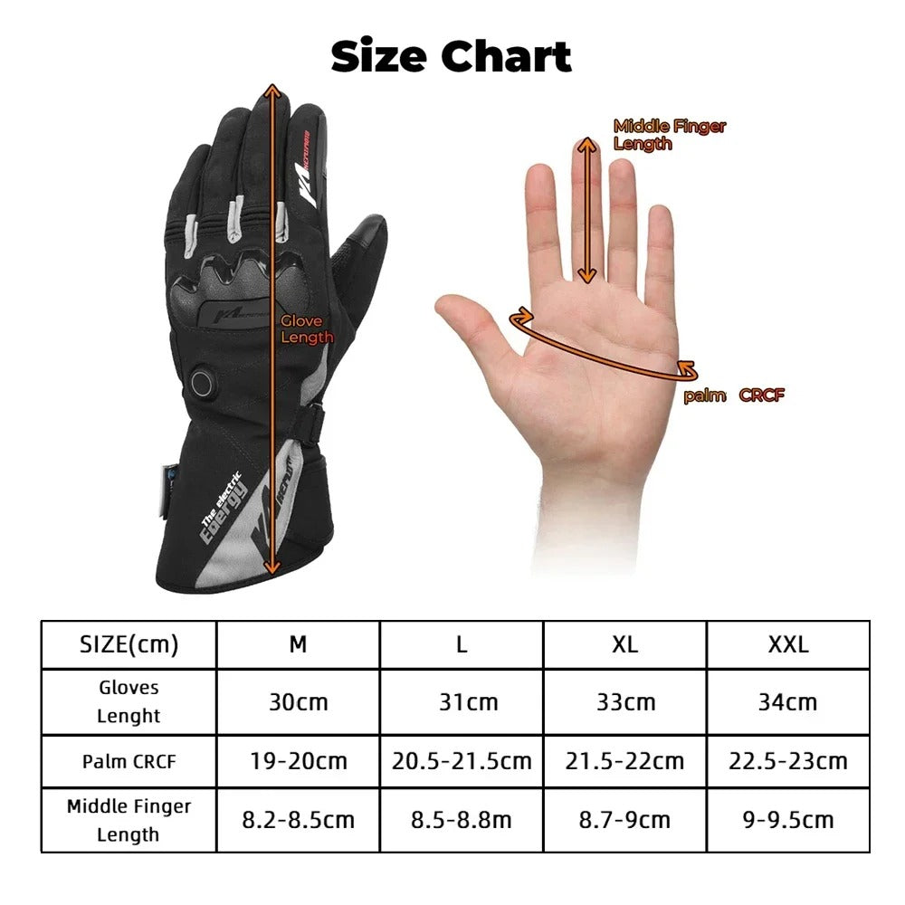 VeloWarm USB-aufladbare beheizte Motorradhandschuhe — 3 Heizstufen - Desfino