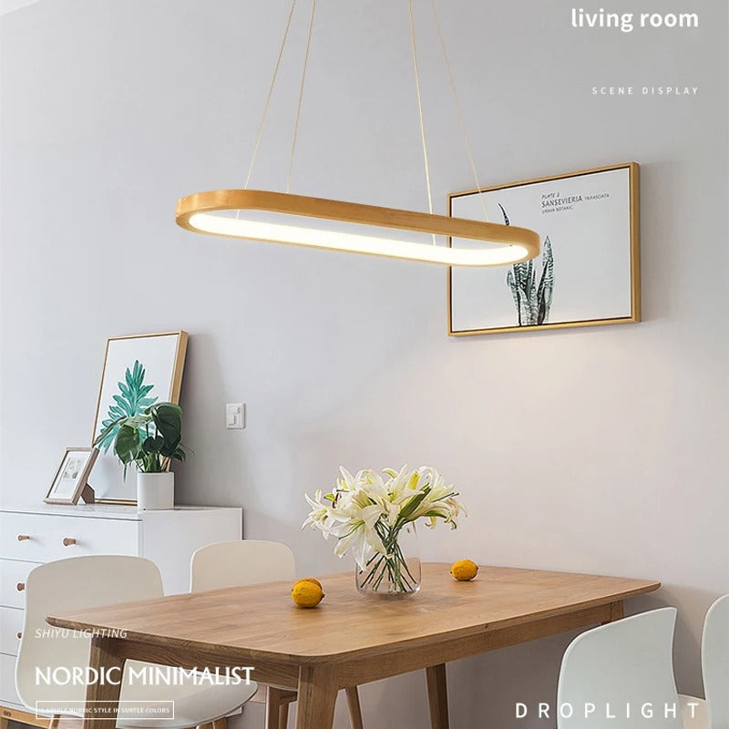 Varela Wooden LED Pendant Light — Minimalist Dimmable Design - Desfino
