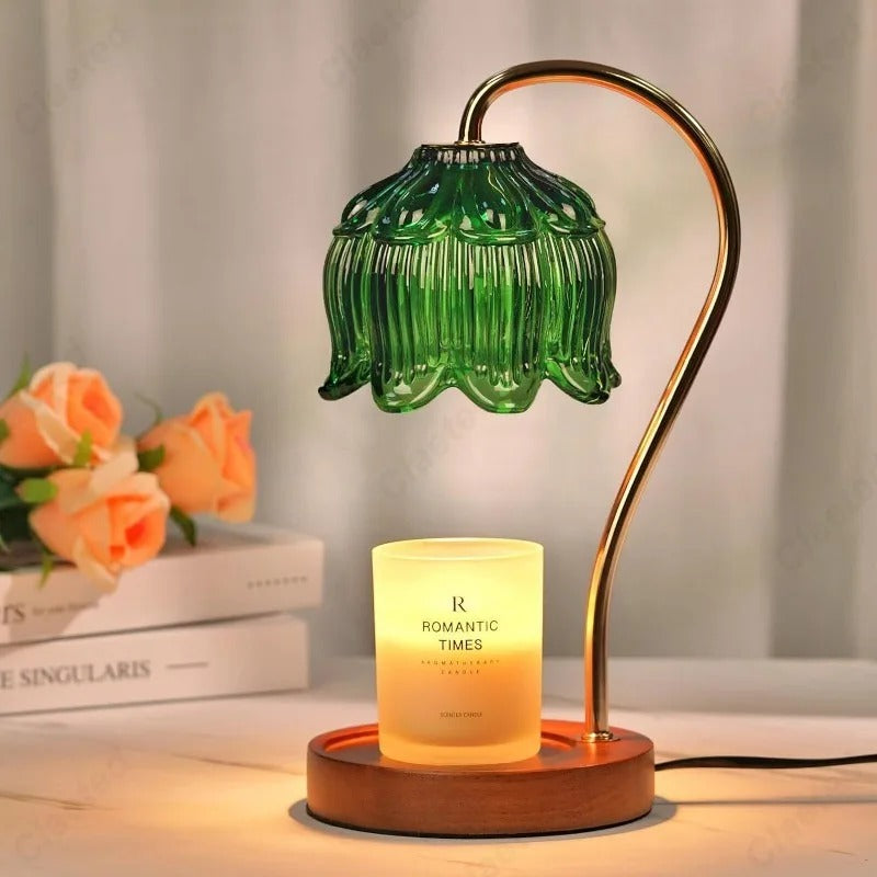 Lampe chauffe-bougie en forme de pétale — Moderne et minimaliste, sans flamme - Desfino