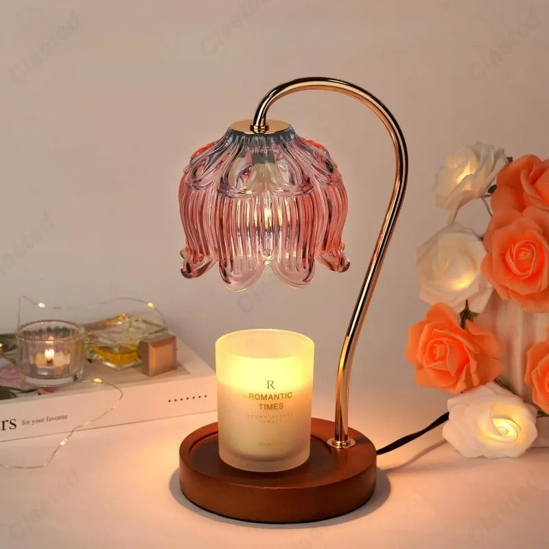 Lampe chauffe-bougie en forme de pétale — Moderne et minimaliste, sans flamme - Desfino