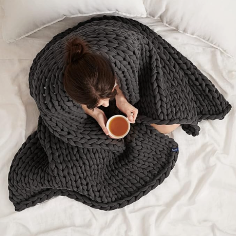Coperta ponderata in cotone biologico Nora — Traspirante, lavabile - Desfino