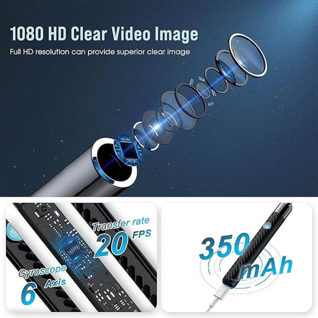 Auravue öronvaxborttagare — 1080P HD-kamera, justerbara skopor - Desfino