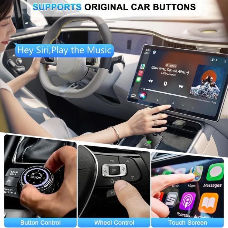 מתאם Mini אלחוטי ל-CarPlay — חיבור והפעלה עבור יותר מ-800 מכוניות ומכשירי iPhone - Desfino
