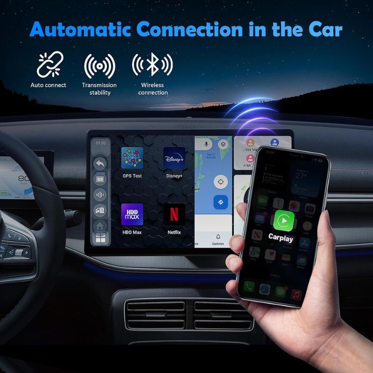 محول CarPlay لاسلكي صغير — تشغيل فوري لأكثر من 800 سيارة وهواتف iPhone - Desfino