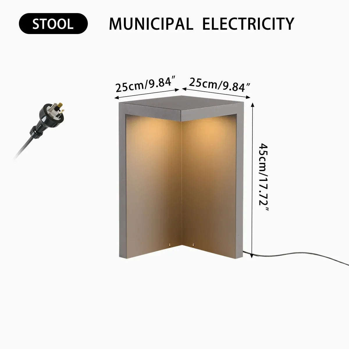 Solar-Stehlampe als Tisch und Hocker | Desfino
