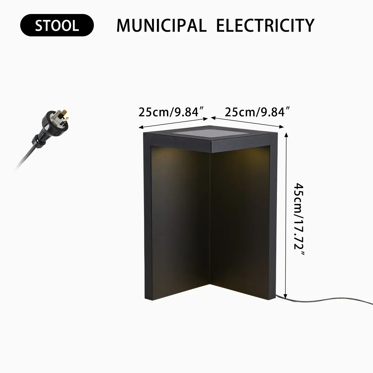 Solar-Stehlampe als Tisch und Hocker | Desfino
