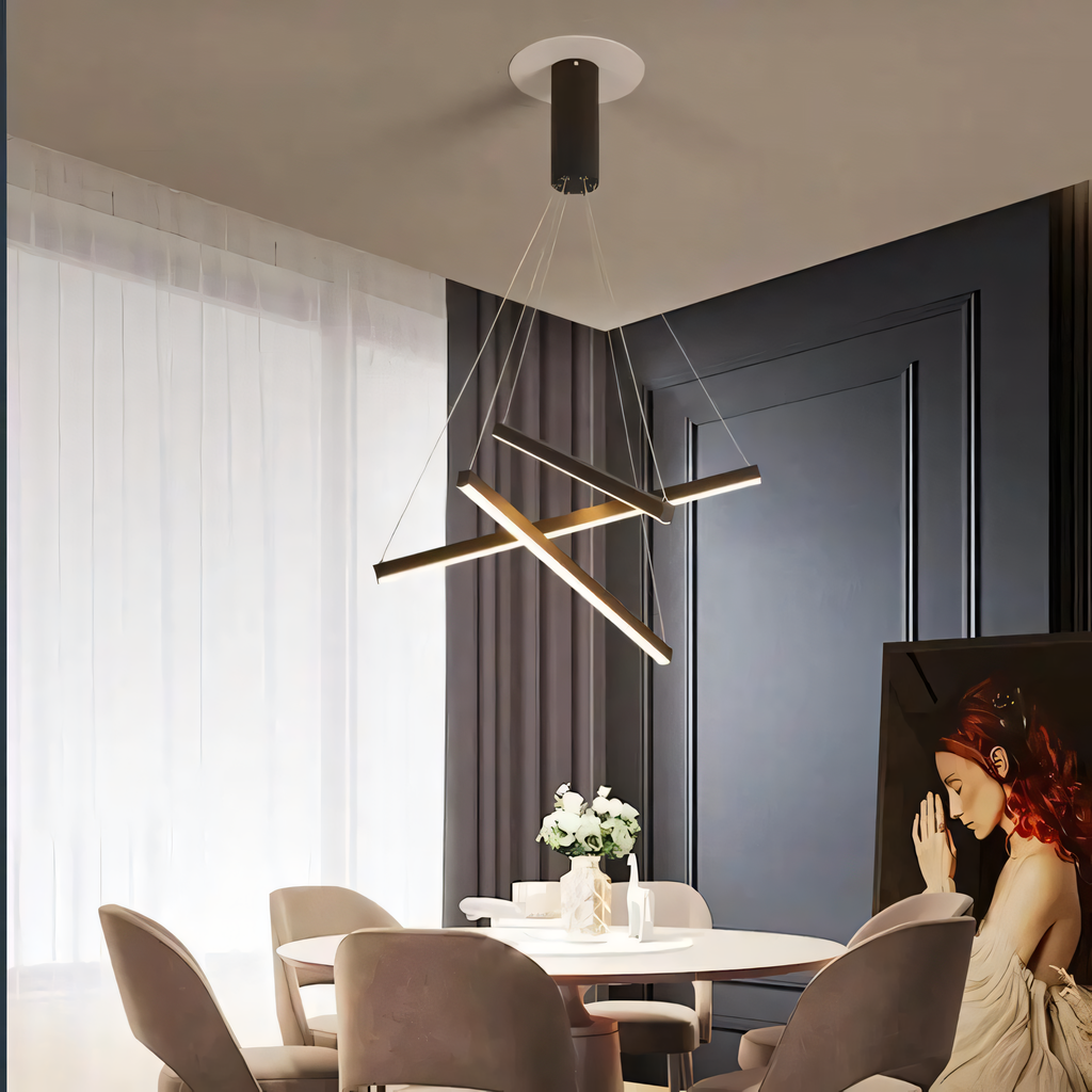 Vespera Nested Bar Chandelier — Layered Linear Silhouette - Desfino