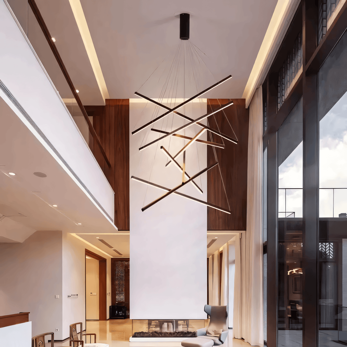 Vespera Nested Bar Chandelier — Layered Linear Silhouette - Desfino