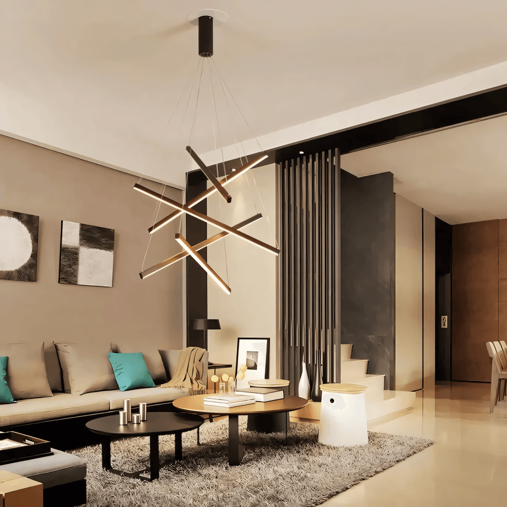 Vespera Nested Bar Chandelier — Layered Linear Silhouette - Desfino