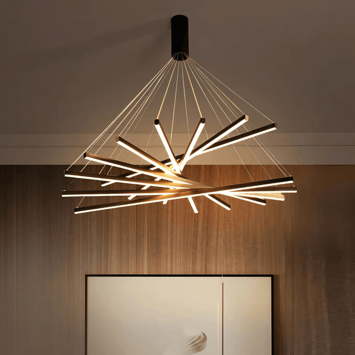 Vespera Nested Bar Chandelier — Layered Linear Silhouette - Desfino