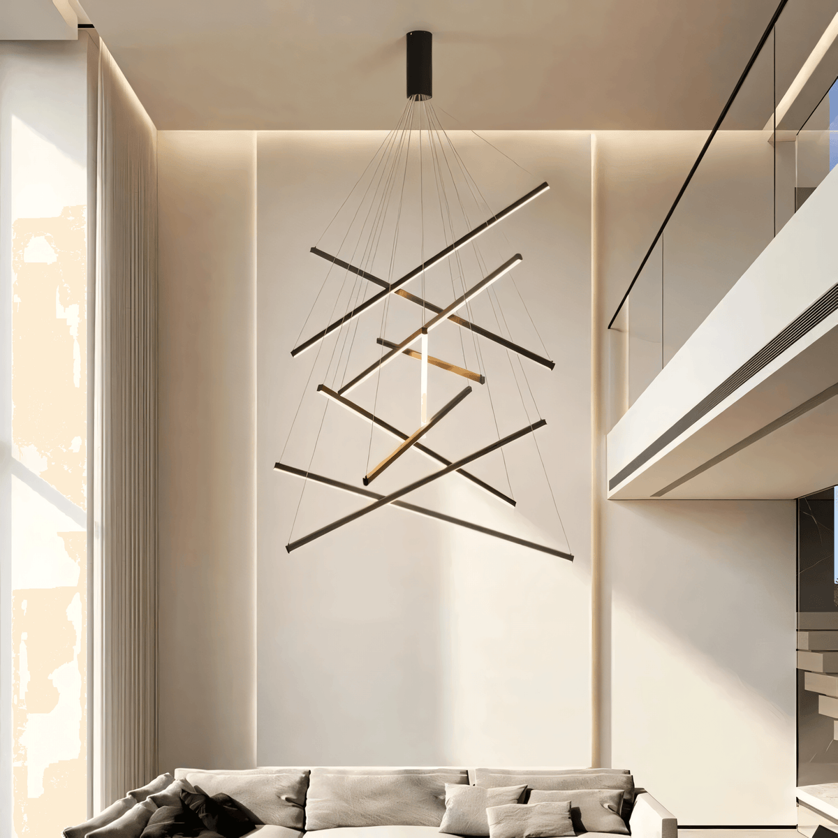 Vespera Nested Bar Chandelier — Layered Linear Silhouette - Desfino