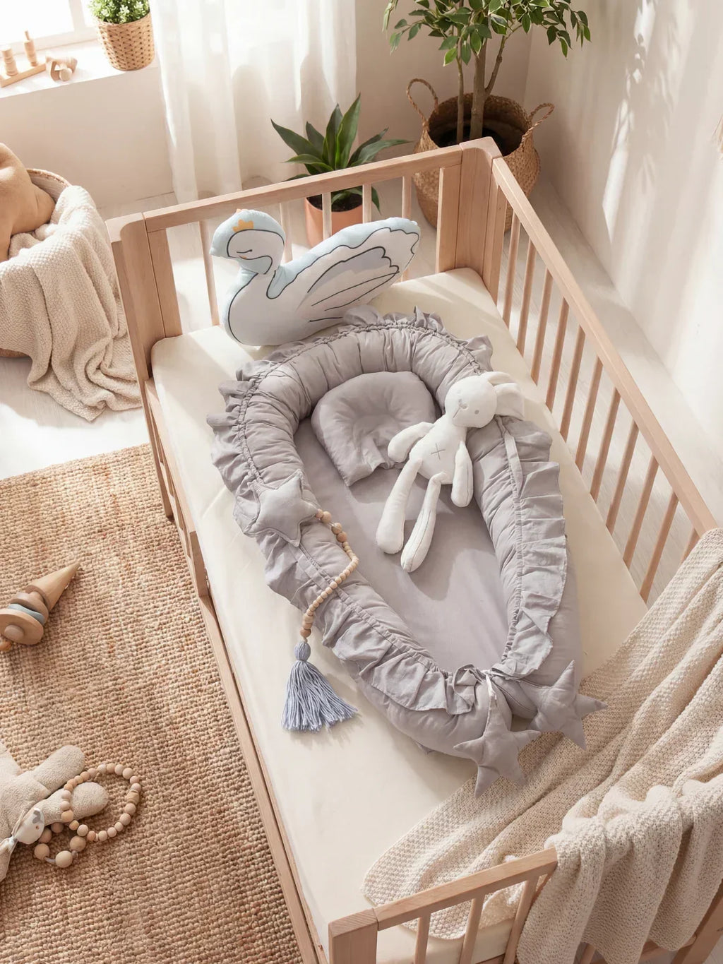 Übergangsliege für Babyschlaf – gebogene, sichere Unterstützung
