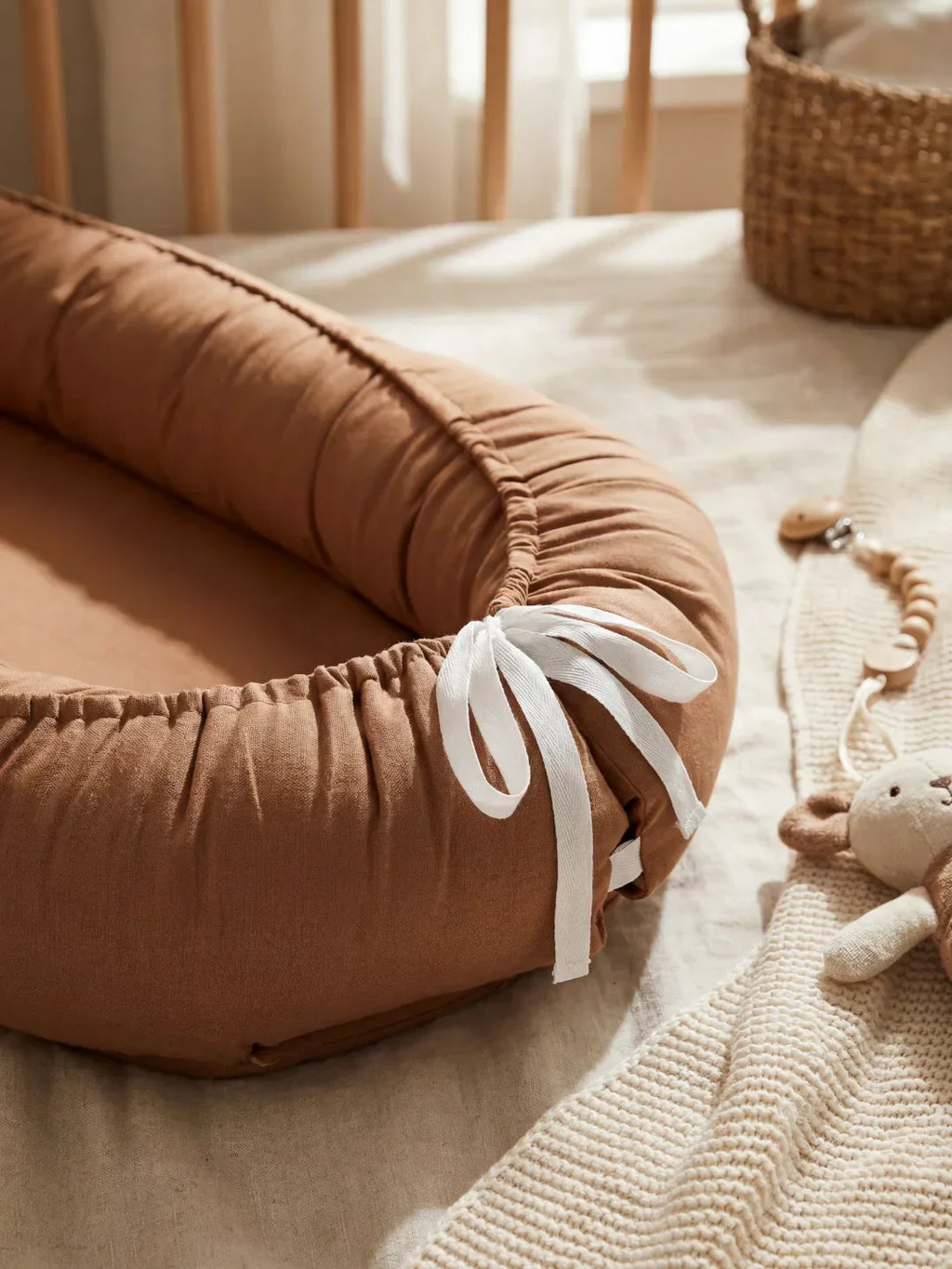 Soft Cotton Baby Sleep Nest — Cozy Contoured Design