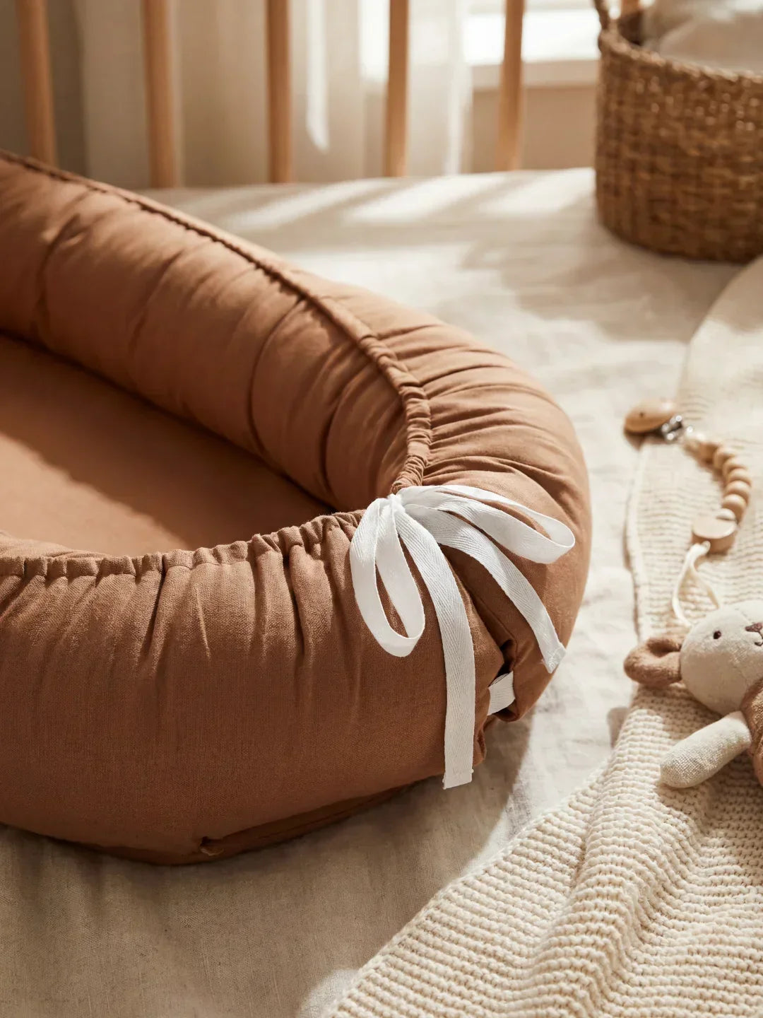 Soft Cotton Baby Sleep Nest — Cozy Contoured Design