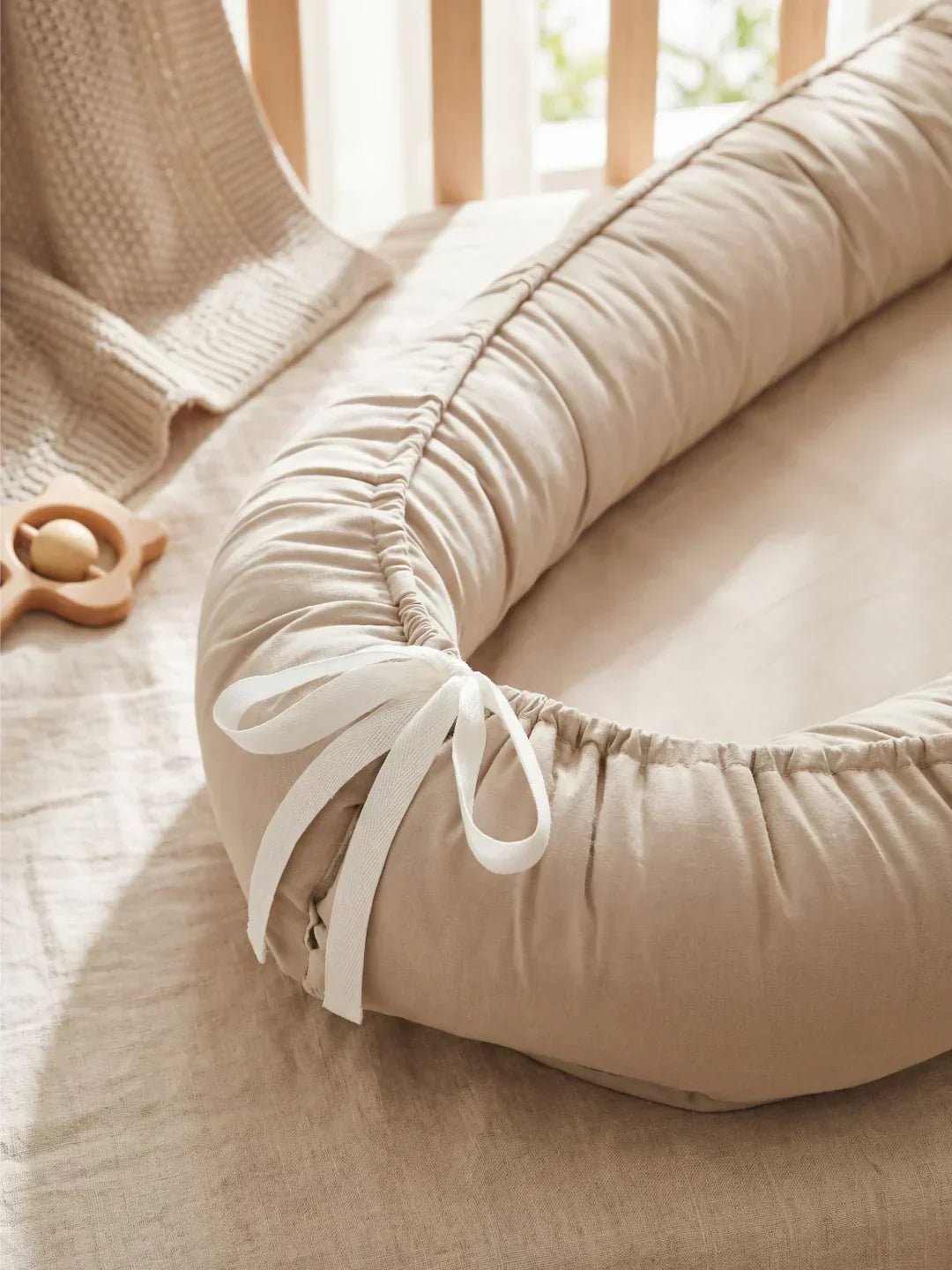 Soft Cotton Baby Sleep Nest — Cozy Contoured Design