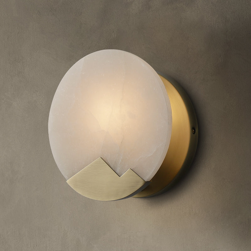 Applique LED in marmo Luma — design nordico minimalista, paralume rotondo | Desfino