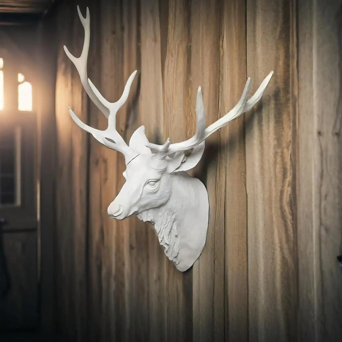 Décoration murale tête de cerf factice Thornridge — Style rustique, 40 x 45 cm - Desfino