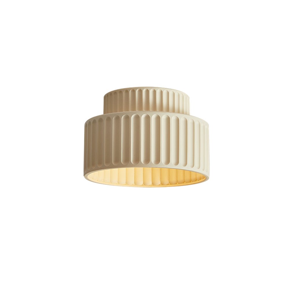 Candeeiro de teto semiencastrado Arcadia de 1 luz, abajur creme - Desfino