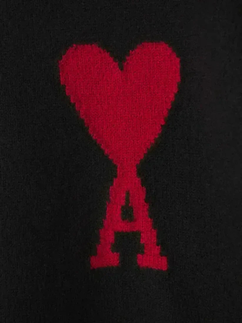 Amitalie Unisex 100% Wool Sweater — Heart-Shaped A Logo - Desfino