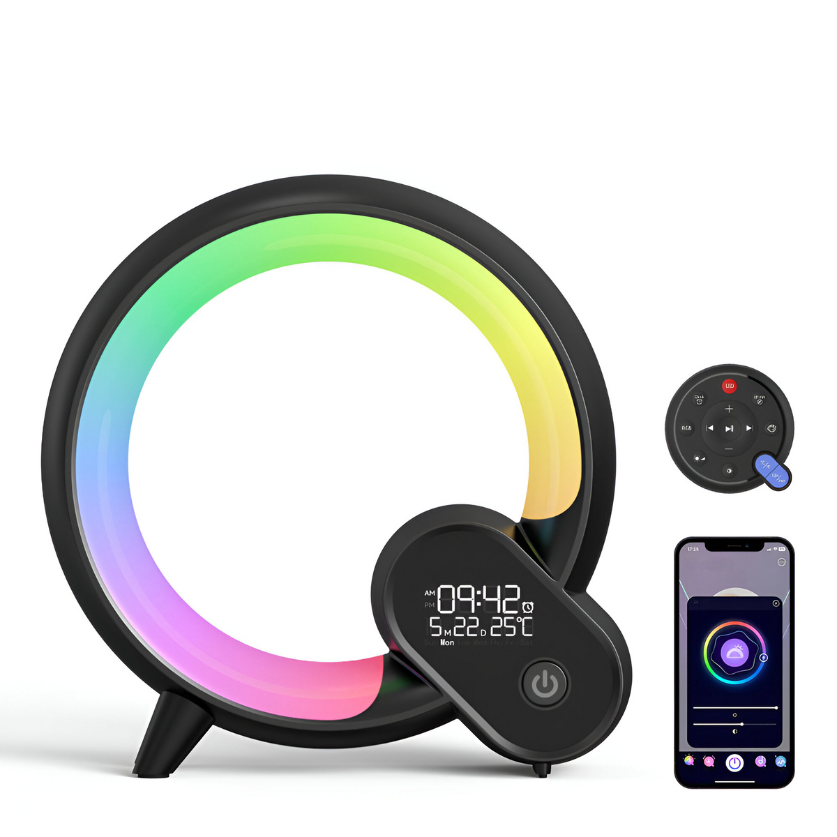 Nuvora 3-In-1 Bluetooth Speaker Alarm Clock & Ambient Lamp | Desfino