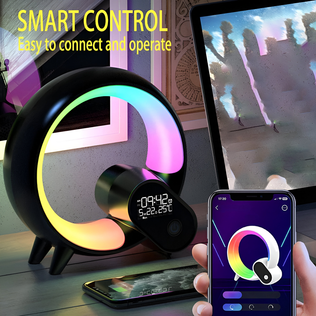 Bluetooth reproduktor Nuvora 3 v 1 s budíkem a ambientním osvětlením | Desfino