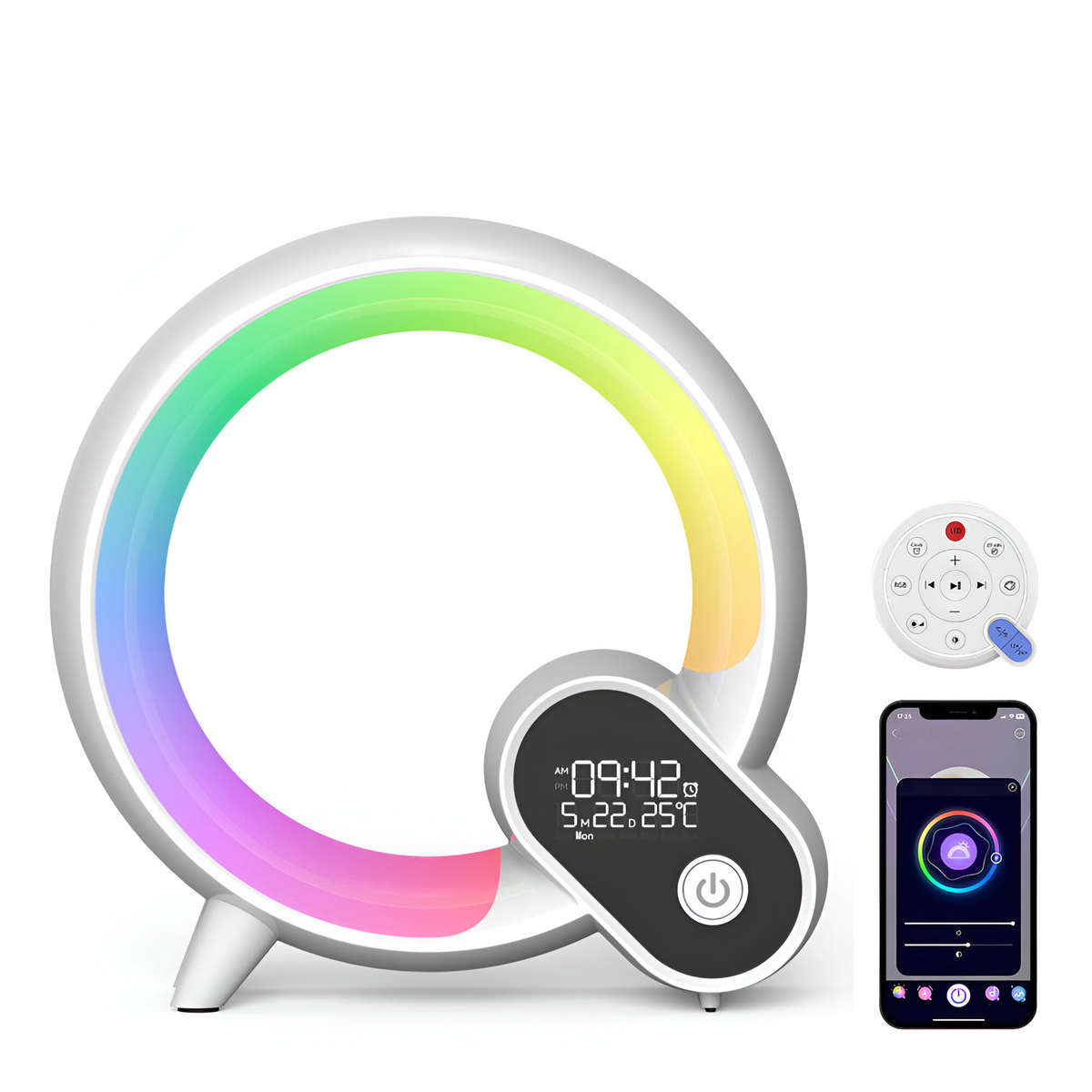 Nuvora 3-In-1 Bluetooth Speaker Alarm Clock & Ambient Lamp | Desfino