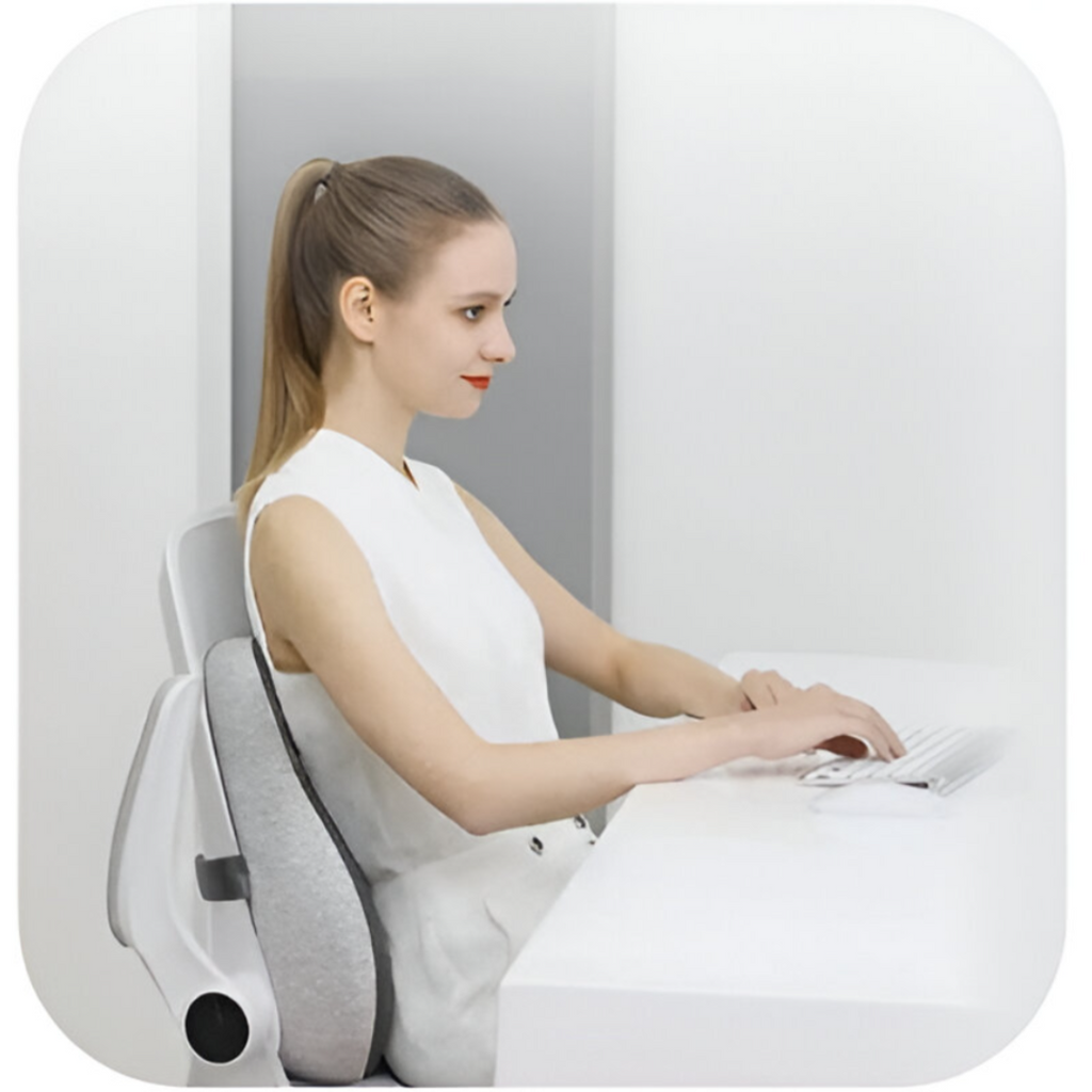 Cojín de asiento de espuma viscoelástica NovaLum — Soporte ergonómico lumbar y coccígeo - Desfino