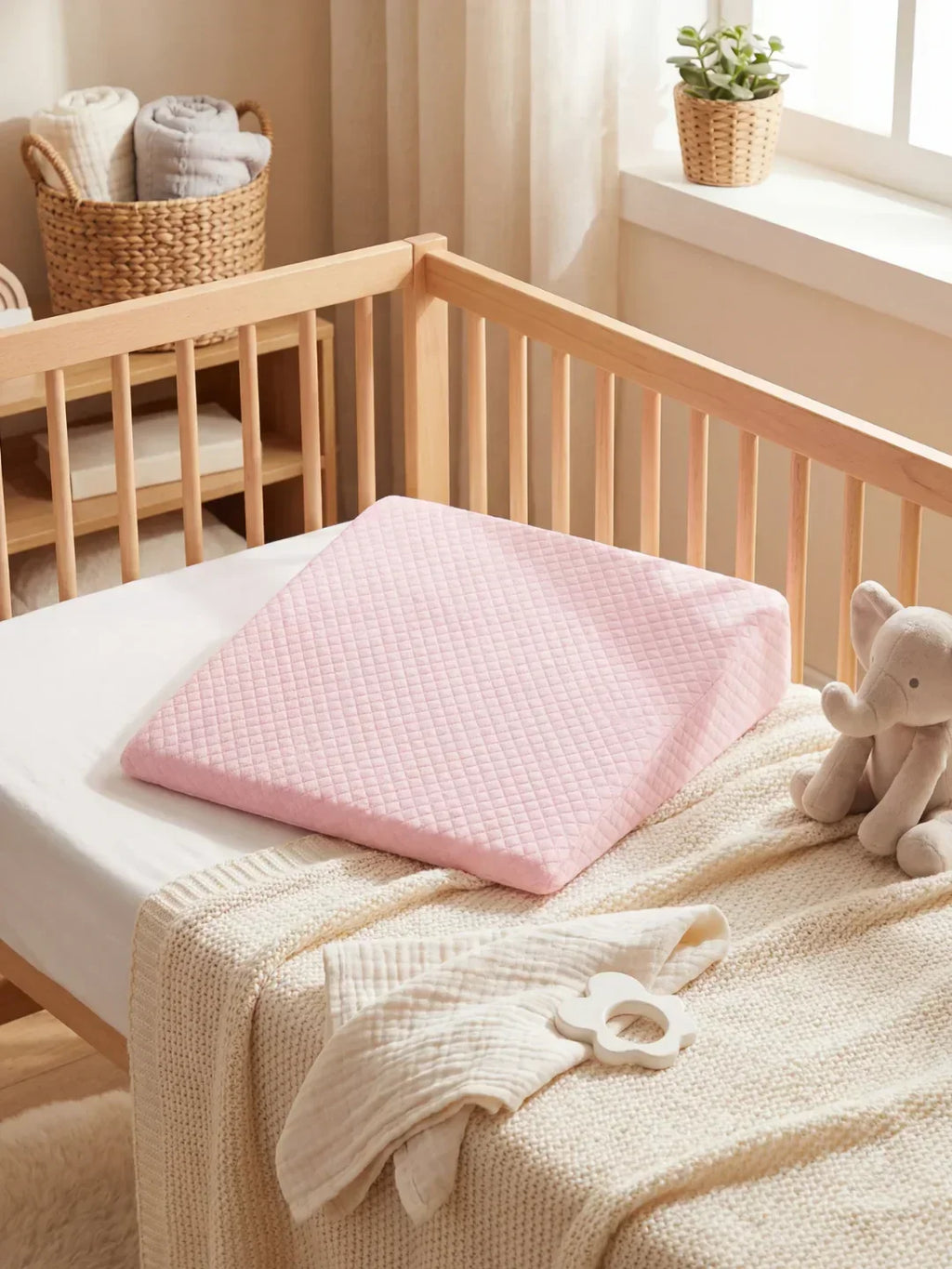 Babykeilkissen – Memory-Foam-Kern, integrierter waschbarer Bezug