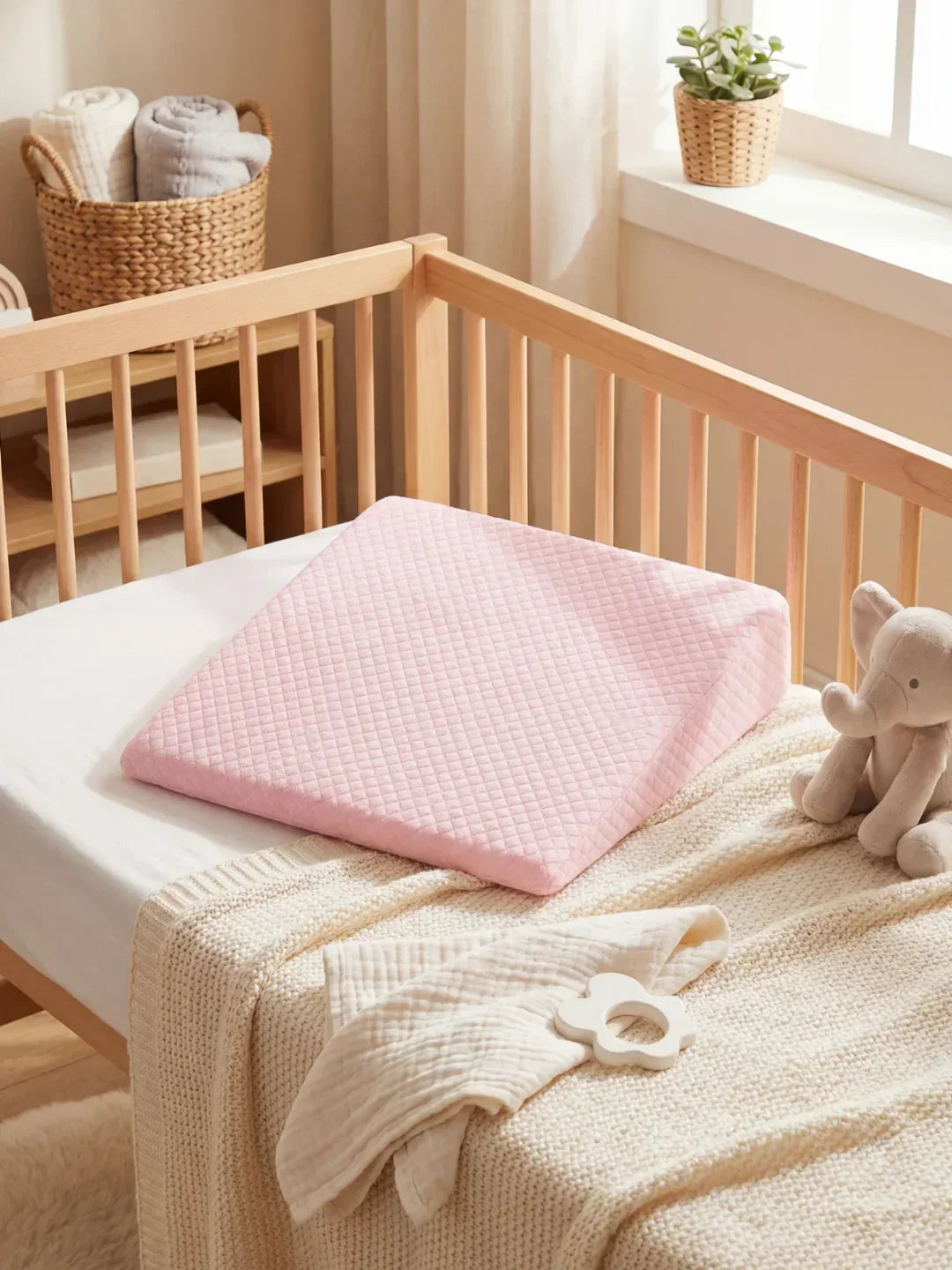 Babykeilkissen – Memory-Foam-Kern, integrierter waschbarer Bezug
