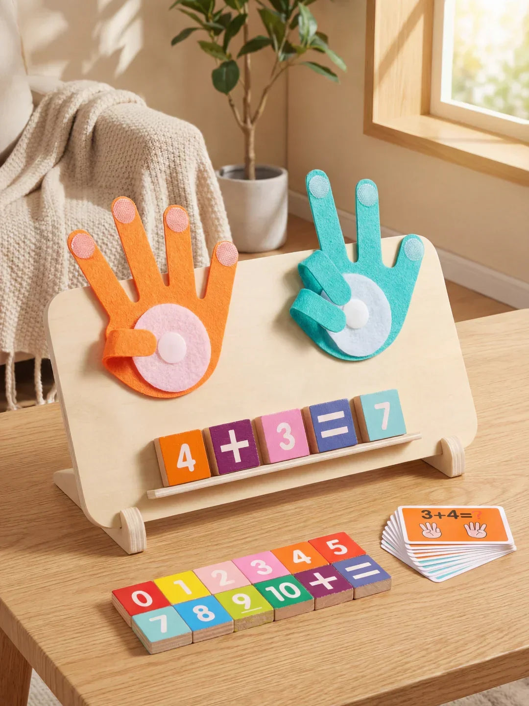 Montessori Wooden Math Board — Hands-On Number Practice Kit