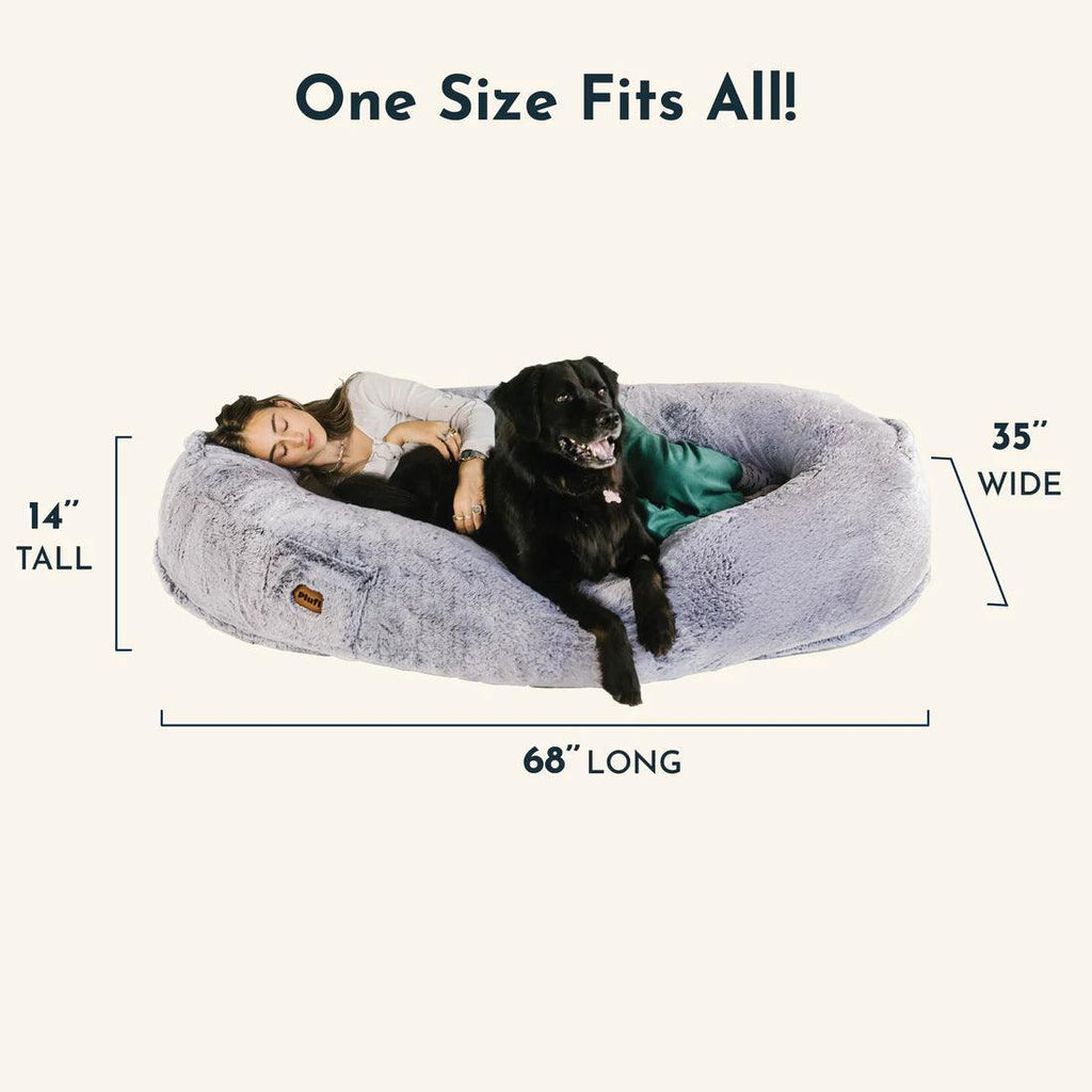 PawMingle Duo Lounge Bed — Shared Dog and Human Snuggle Bed - Desfino