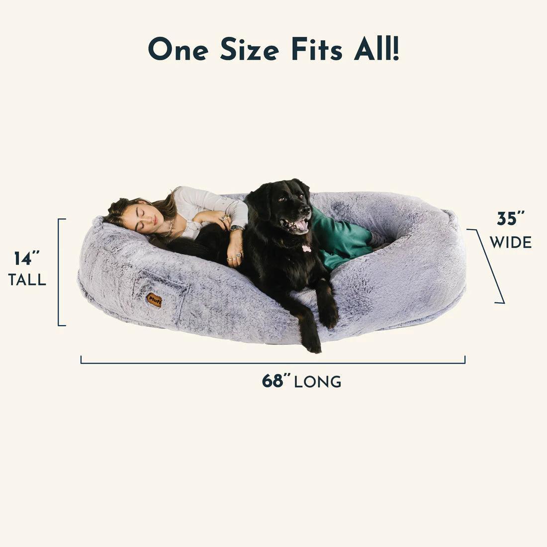 PawMingle Duo Lounge Bed — Shared Dog and Human Snuggle Bed - Desfino