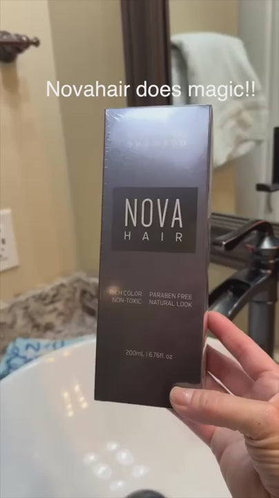 NovaHair bylinný šampon na barvení vlasů — rychlá aplikace za 10 minut