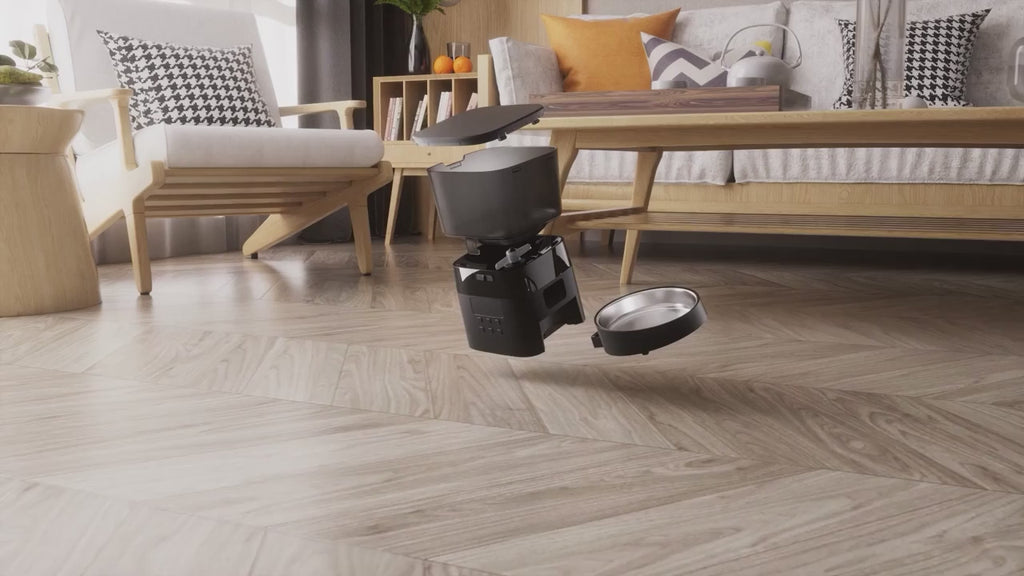 Comedouro automático para animais de estimação para alimentos secos — Temporizador LCD, porções de 50–200g - Desfino