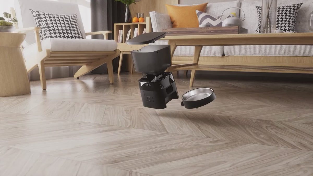 Automatische voerbak voor droogvoer — lcd-timer, porties van 50–200g - Desfino