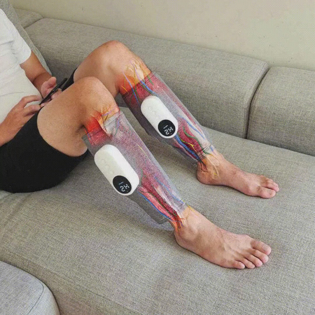 Masseur de jambes par compression d’air VitaPulse — Thérapie par la chaleur, soulagement des gonflements - Desfino