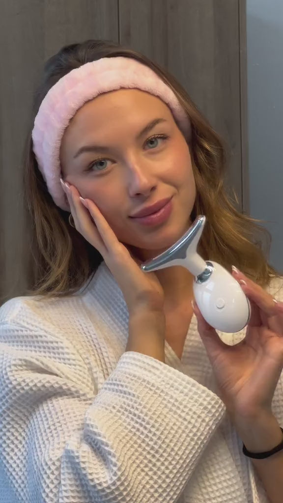 EMS Red Light Face & Neck Massager — Heat, Ion Care, Vibration - Desfino