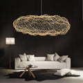 Celestra Cloud Lamp — Art Deco Iron Sculpture, Starry LED Dots - Desfino