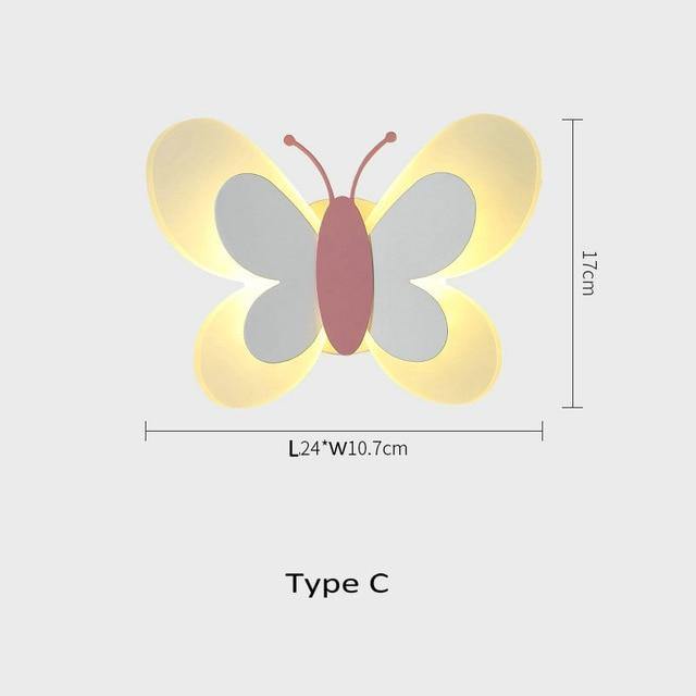 Nástěnné svítidlo Mariposa — barevná dekorativní lampa ve tvaru motýla - Desfino