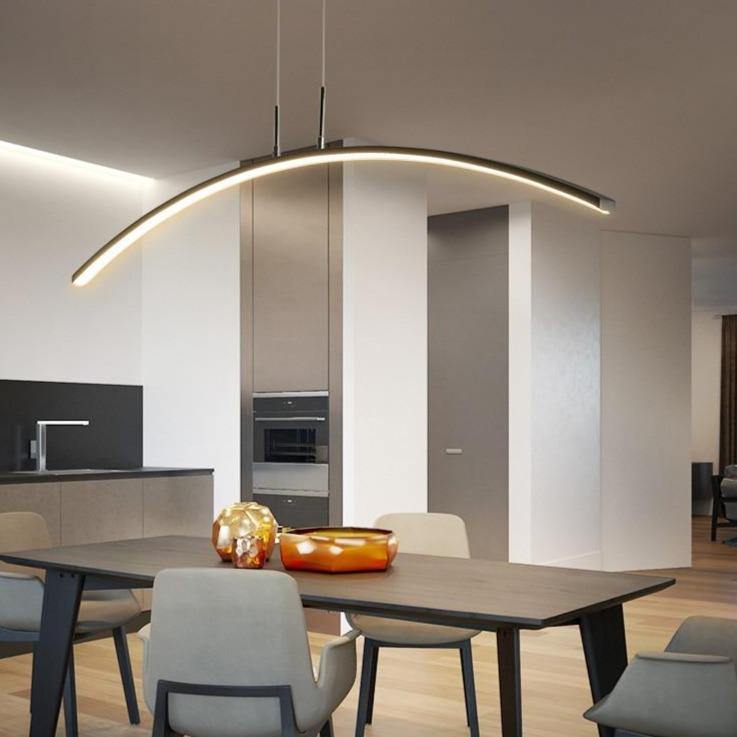Skandynawska lampa wisząca łukowa — żyrandol w zakrzywionym stylu nordyckim - Desfino