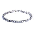 AstraLuxe Chain Tennis Bracelet — Geometric Link Pattern, Zirconia Accents