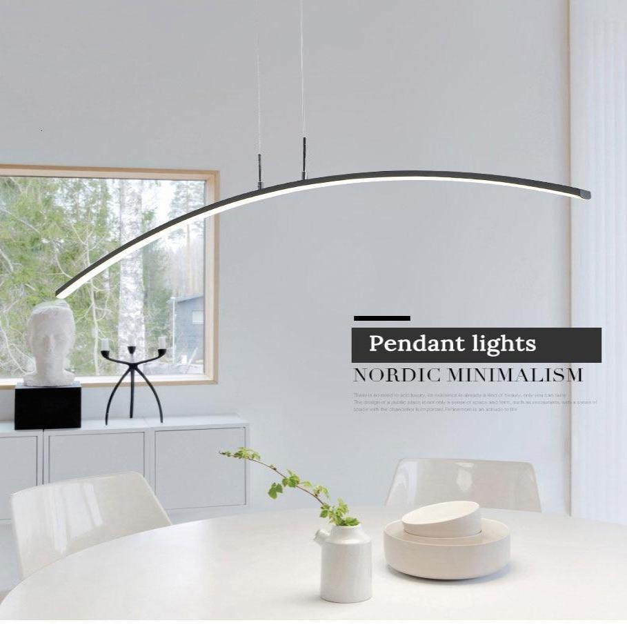 Scandinavische booghanglamp - gebogen Scandinavisch kroonluchterdesign - Desfino
